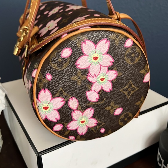 LOUIS VUITTON PAPILLON Hand Bag Monogram Cherry Blossoms France Vintage - Picture 4 of 14